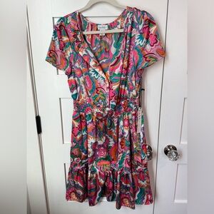 Nicole Miller Colorful Swirl Dress size medium